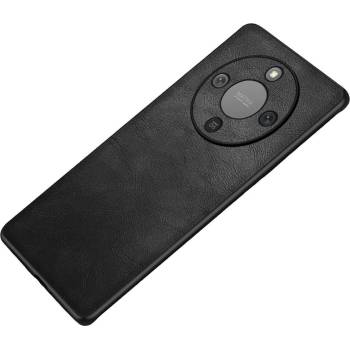 Huawei Калъф за Honor X70 5G, Кожено Покритие, Ретро Дизайн, PC+TPU, Защита на Екрана, Вкл. Скрийн Протектор (Черен, Кафяв)