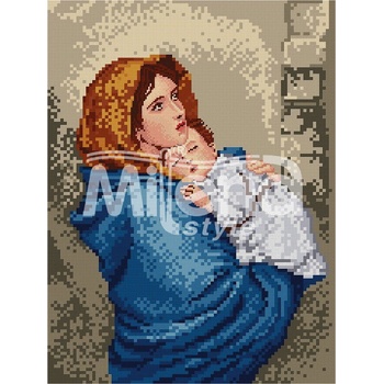 Milena Style Мадона Феручи - гоблен със схема конци dmc 1: 4 с детайл 1: 1