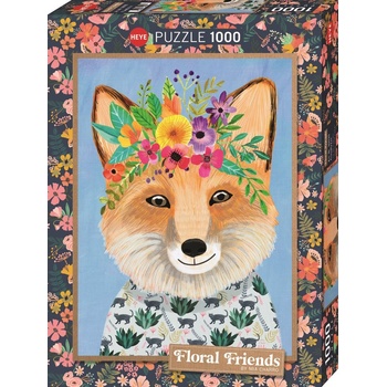 Heye Пъзел Heye от 1000 части - Дружелюбна лисица с цветя (30035)