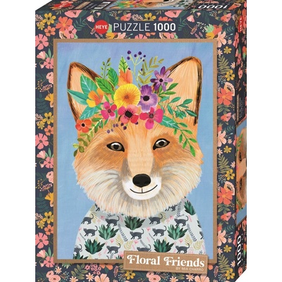 Heye Пъзел Heye от 1000 части - Дружелюбна лисица с цветя (30035)