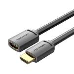 Vention HDMI/M - HDMI/F (4K, HD, PVC, черен), 1 м, кабел