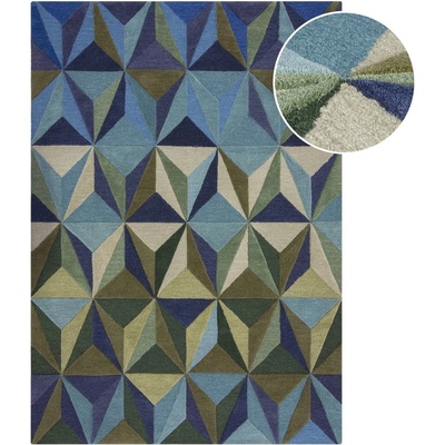 Flair Rugs Син вълнен килим 160x230 cm Reverie - Flair Rugs (503119376413)