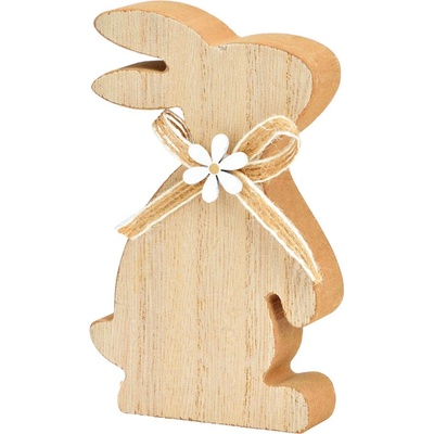 Textilomanie Velikonoční dřevěný zajíc BOW BUNNY 12 cm