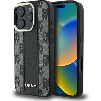 DKNY кариран калъф Magsafe за iPhone 16 Pro - черен (3666339333164)