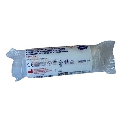 Hartmann Hydrofilné neelastické nesterilné ovínadlo 8 cm x 5 m 1 fixačný obväz