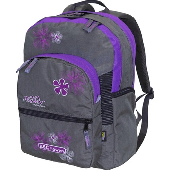 Tashev Outdoors Раница за училище ТАШЕВ ABC Flowers сиво/виолетово