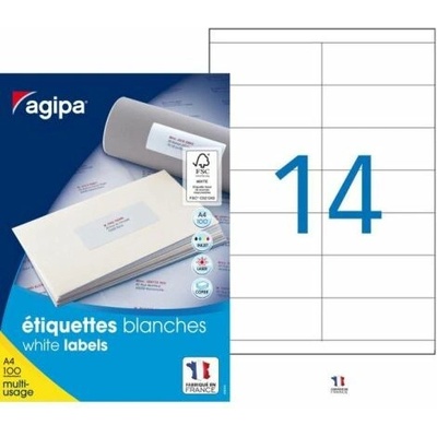 Etikety univerzálne 105x40mm Agipa A4 100 hárkov Apli - Agipa
