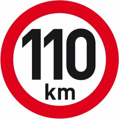 Reflexná samolepka rýchlosť 110 km, priemer 200 mm