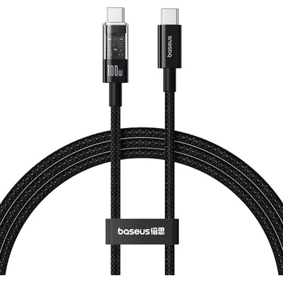 Baseus - Кабел за данни Gem (P10373000111-00) - Type-C към Type-C, Супер бързо зареждане 100W, 1 м - Черен