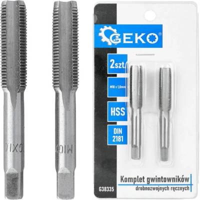 EU (GEKO) Sada ručných závitníkov pre jemný závit, 2 ks HSS DIN 2181 M10x1,0mm