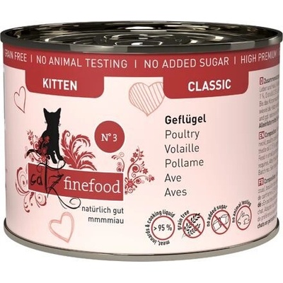 Catz Finefood Classic Kitten No.3 s drůbežím masem a brusinkami 200 g