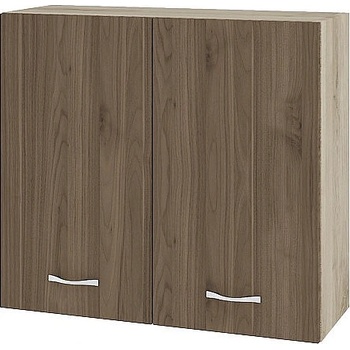 ИРИМ Горен шкаф с две врати и рафт Сити АРО-4 дъб сонома арвен / орех адмирал 80 см
