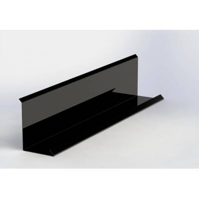Lemování zdí klasik r.š.200mm pozinkované Lakované RAL 9005 černá povrch ThyssenKrupp s folií dl.2m