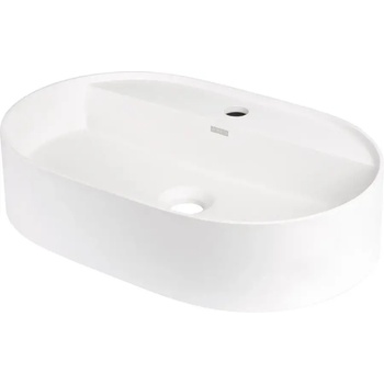 Deante Бяла гранитна Мивка за Баня, Монтаж върху плот SILIA 550 x 350 мм