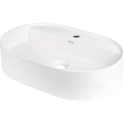 Deante Бяла гранитна Мивка за Баня, Монтаж върху плот SILIA 550 x 350 мм