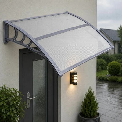 SPRINGOS POLYROOF vchodová strieška 120x75 cm sivá/transparentná