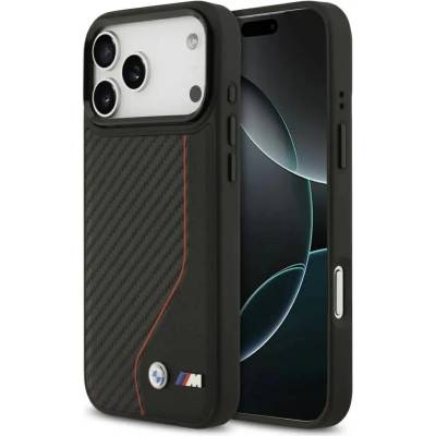 BMW M Carbon Line & Logo MagSafe Case за iPhone 17 Pro Max - червен