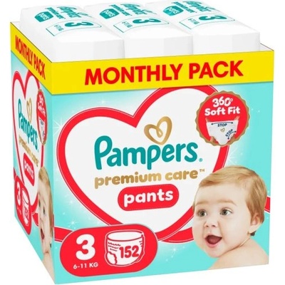 Pampers Гащички Pampers Premium Care Pants 3 (6-11кг. ) - 152 броя