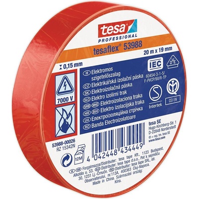 Tesa Páska PROflex elektroizolačná lepiaca sPVC 19 mm x 20 m červená