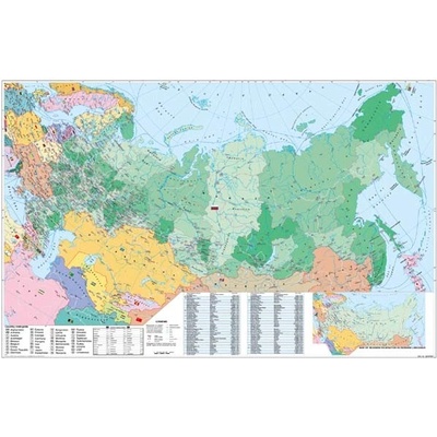 Rusko spediční - nástěnná mapa 140 x 100 cm, lamino + 2 lišty