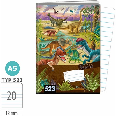 Argus Zošit A5 TYP 523 Jurassic ADVENTURE dinosaury