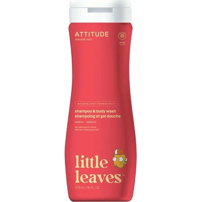 ATTITUDE Detské telové mydlo a šampón (2 v 1) Little leaves s vôňou manga 473 ml