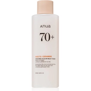 Anua Rice 70+ Glow Milky Toner хидратиращ тоник за озаряване на лицето 250ml
