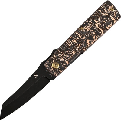Kansept Higonokami - Blackwash 154CM with Copper Carbon FIber handle T2135A2