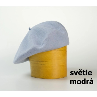 Vlněný baret jednobarevný 115´ světle modrá