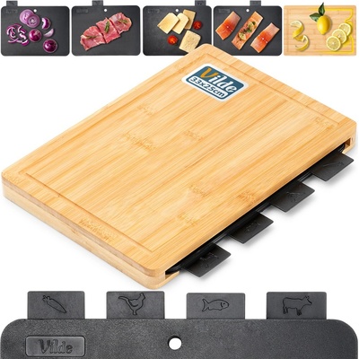 Vilde Комплект дъски за рязане от бамбук, 5 части (259726)