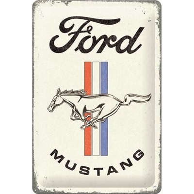 Plechová ceduľa Ford - Mustang - Horse & Stripes, 20 × 30 cm