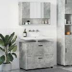 vidaXL Комплект мебели за баня 2 бр. Циментено сиво 76, 5 x 35 x 64 см (3393016)