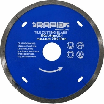 Rapid Kotouč řezný diamantový 200 x 1.6 x 25.4 mm M08716
