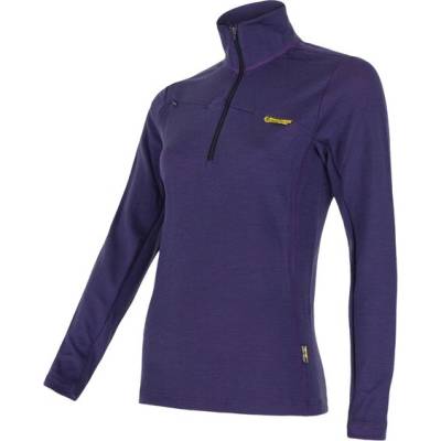 Sensor Merino Upper krátky zips fialová
