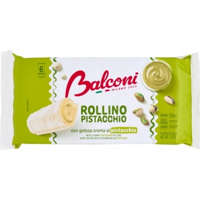 Balconi roláda s pistáciovou náplní Rollino Pistacchio 6 x 37 g – Zboží Dáma