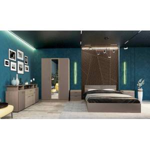 Bogdan Furniture I Спален комплект Модел 7073 за матрак 160/200, Мока/Лате