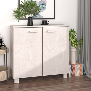 vidaXL Сайдборд HAMAR, бял, 85x35x80 см, борово дърво масив (340493)