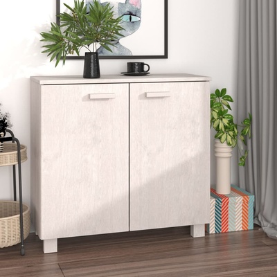 vidaXL Сайдборд HAMAR, бял, 85x35x80 см, борово дърво масив (340493)