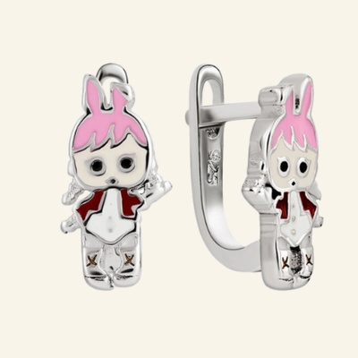 SilveAmo stříbrné Holčička s růžovými vlasy CK2900