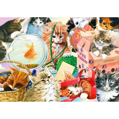 Enjoy - Puzzle Curious Cats - 1 000 piese