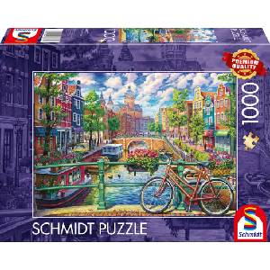 Schmidt Spiele Пъзел Schmidt от 1000 части - Амстердамски канал (58877)
