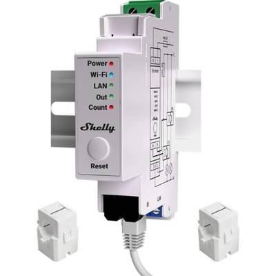 Shelly Смарт електромер Shelly - Pro EM-50, Wi-Fi, 50A, бял (3800235268148)
