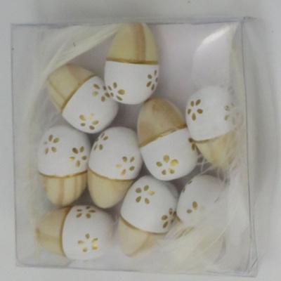 Vajíčka přízdoba dřevo 9ks/3cm mix