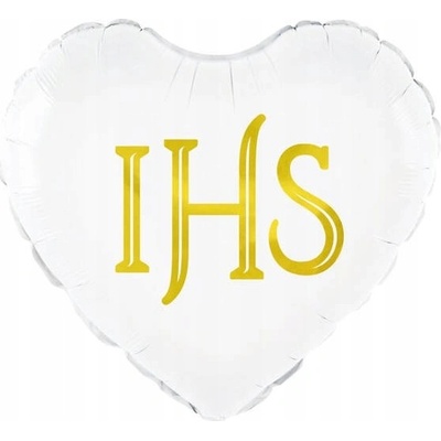 PartyPal Fóliový balónek ve tvaru srdce IHS45 cm bílý