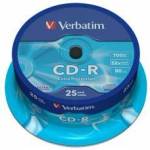 Verbatim CD-R, 700 MB, 52x, със защитно покритие, 25 броя в шпиндел, office1_2065100065