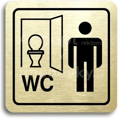 ACCEPT Piktogram WC muži kabinka - zlatá tabulka - černý tisk