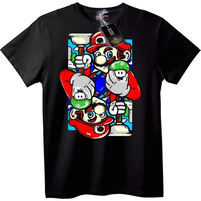 NOONEBRAND Тениска Mario Гъбна сила - 6XL, Black