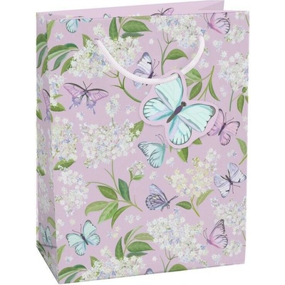 Taška dárková Medium matt 19 x 10,2 x 23cm TM - motiv motýlů