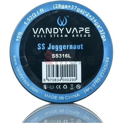 Vandy Vape SS Juggernaut SS316L 28ga+37ga *2+24ga*37ga 3m