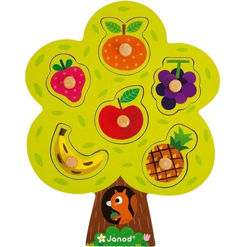 Image 1 of Janod Дървен пъзел Janod - Плодово дърво, 6 части (J07061)
